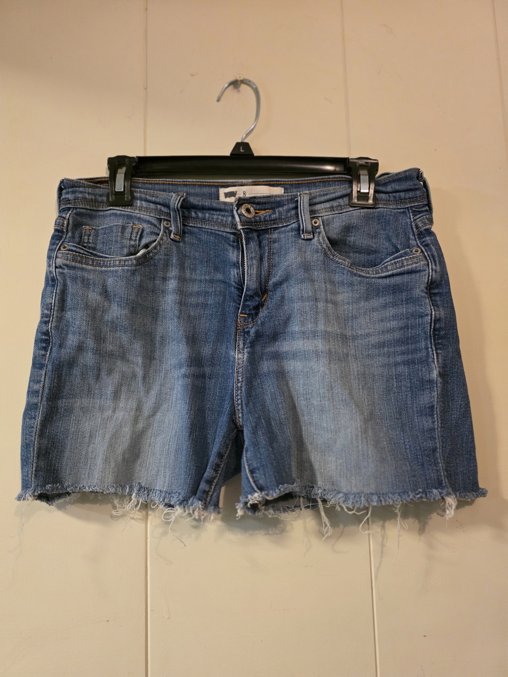 Classic High-Waist Light Blue Denim Cutoff Shorts